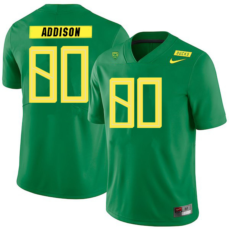 2019 Men #80 Bryan Addison Oregon Ducks College Football Jerseys Sale-Green - Click Image to Close